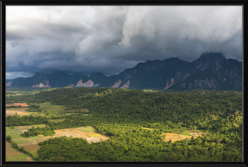 The Mountains and Paddy Fields in Vang Vieng, Laos - Great Pictures Framed