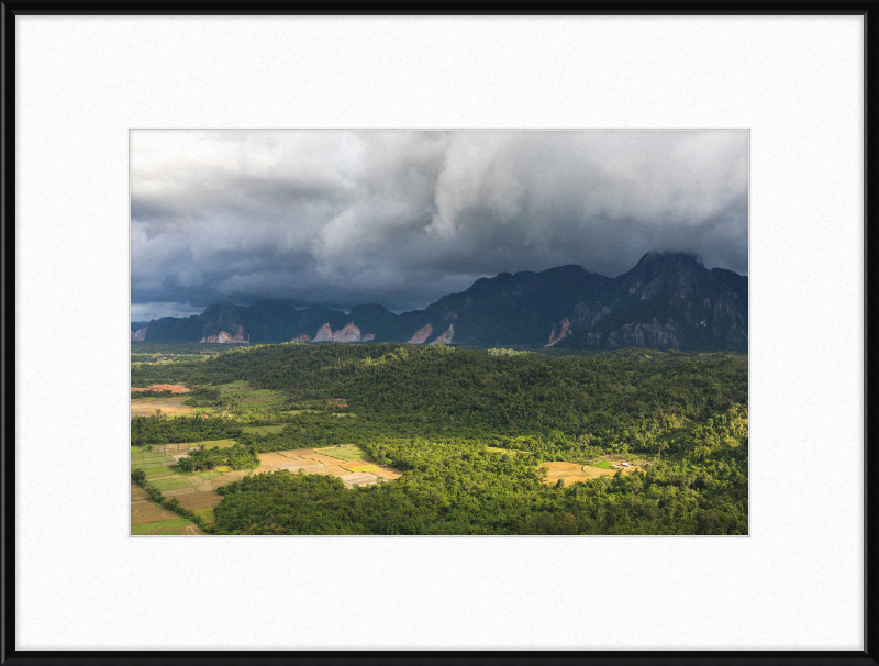 The Mountains and Paddy Fields in Vang Vieng, Laos - Great Pictures Framed