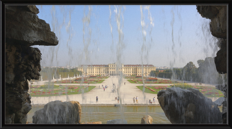 Schoenbrunn Palace as seen from Neptune Fountain - Great Pictures Framed