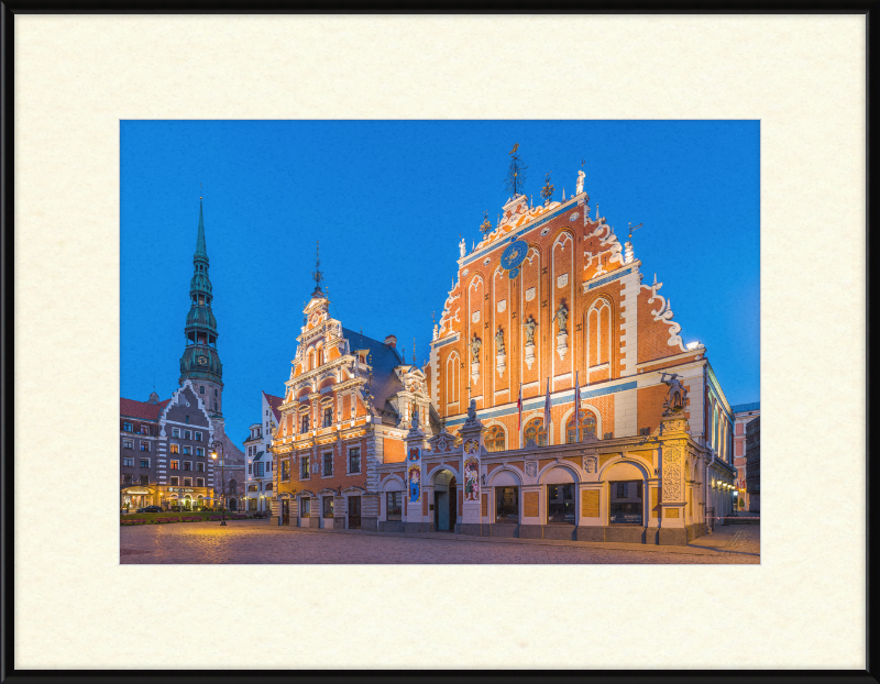 House of Blackheads and St. Peter's Church Tower, Riga, Latvia - Great Pictures Framed