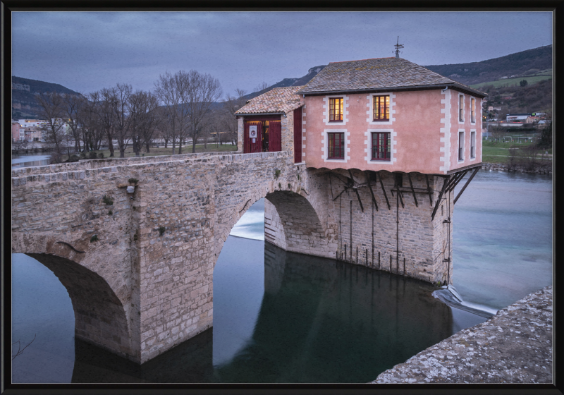 Mill on the Old Bridge in Millau - Great Pictures Framed