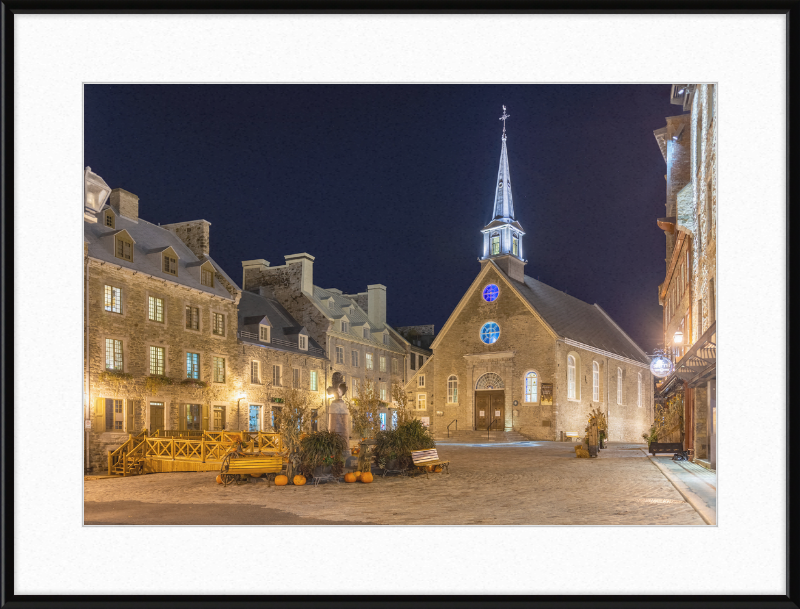 Place Royale at night, Vieux-Québec, Quebec ville, Canada - Great Pictures Framed