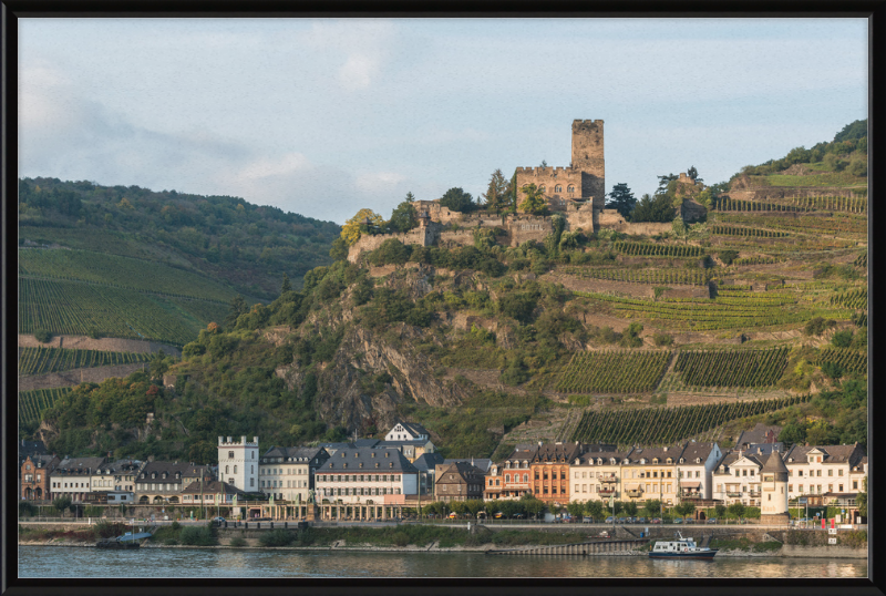 Kaub and Burg Gutenfels, Southwest view - Great Pictures Framed