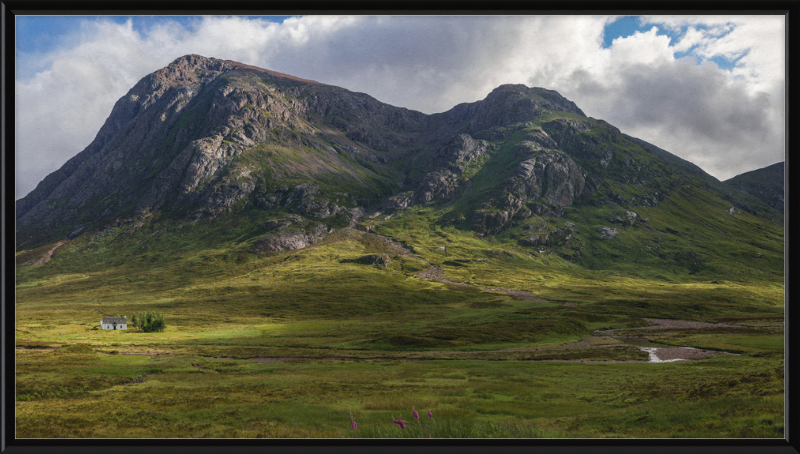 Lagangarbh Cottage with Buachaille Etive Mòr - Great Pictures Framed