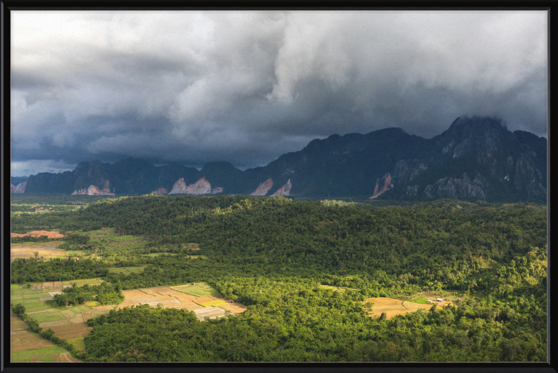 The Mountains and Paddy Fields in Vang Vieng, Laos - Great Pictures Framed