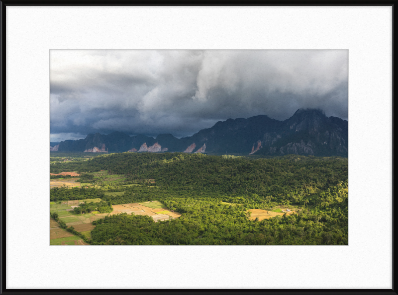 The Mountains and Paddy Fields in Vang Vieng, Laos - Great Pictures Framed