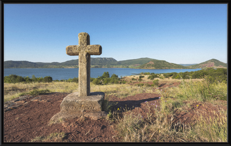 The Wooden Cross at Salagou Lake - Great Pictures Framed