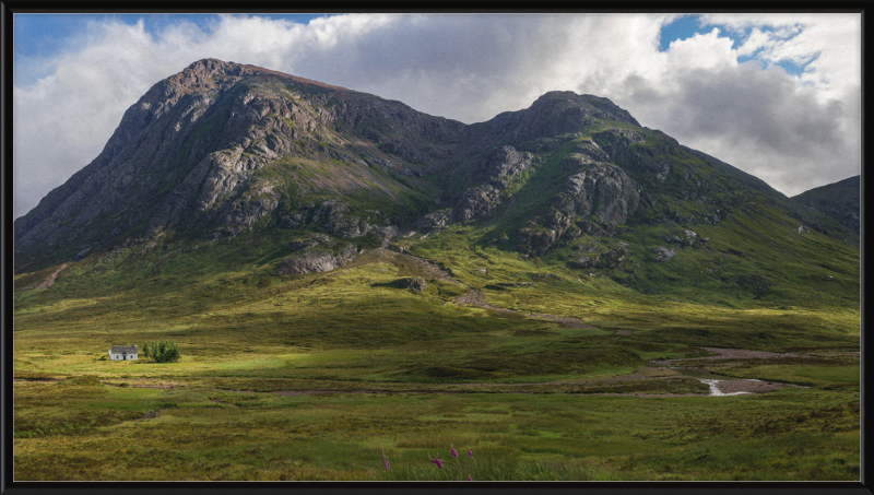 Lagangarbh Cottage with Buachaille Etive Mòr - Great Pictures Framed