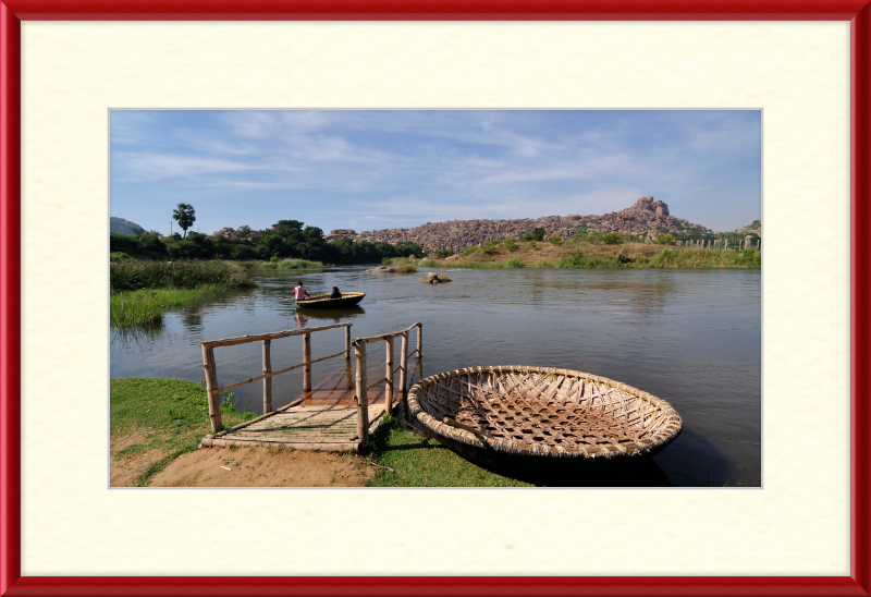 Tungabhadra River and Coracle Boats - Great Pictures Framed