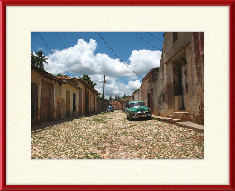 A Car on the Street in Trinidad, Cuba - Great Pictures Framed