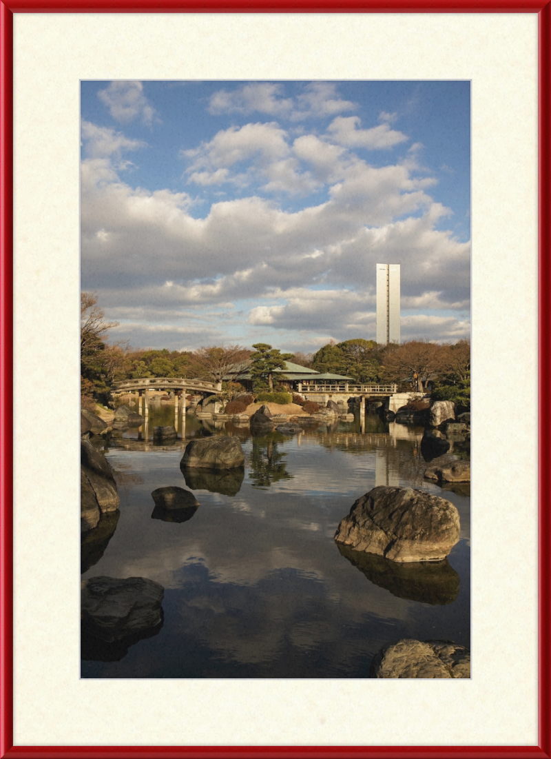 Japanese garden pond at Daisen Park in Sakai - Great Pictures Framed
