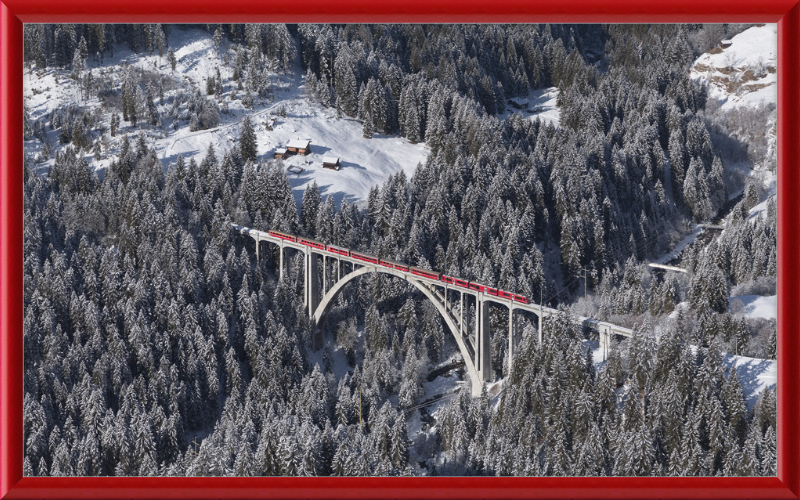 Allegra Crosses the Langwieser Viaduct from Rongg - Great Pictures Framed