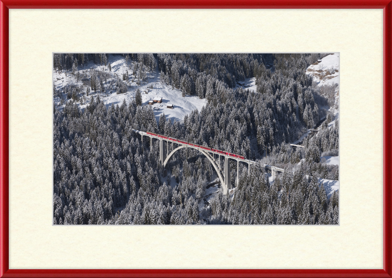 Allegra Crosses the Langwieser Viaduct from Rongg - Great Pictures Framed