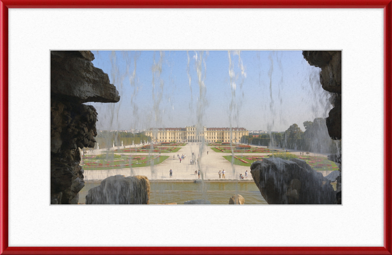 Schoenbrunn Palace as seen from Neptune Fountain - Great Pictures Framed