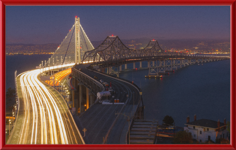 San Francisco - Oakland Bay Bridge - New and Old bridges - Great Pictures Framed