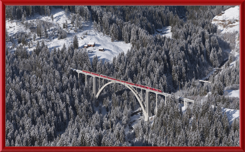 Allegra Crosses the Langwieser Viaduct from Rongg - Great Pictures Framed