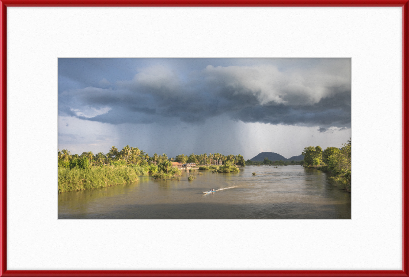 Stormy Mekong Sunset in Si Phan Don - Great Pictures Framed