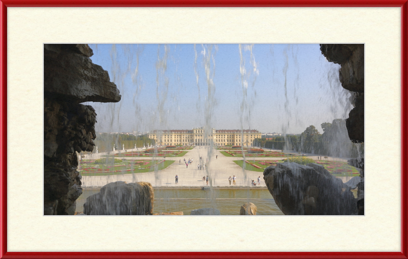 Schoenbrunn Palace as seen from Neptune Fountain - Great Pictures Framed