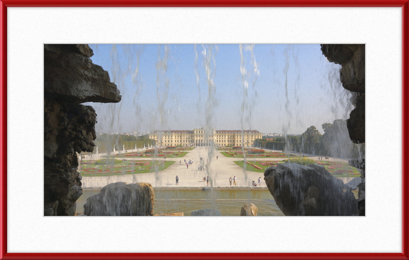 Schoenbrunn Palace as seen from Neptune Fountain - Great Pictures Framed