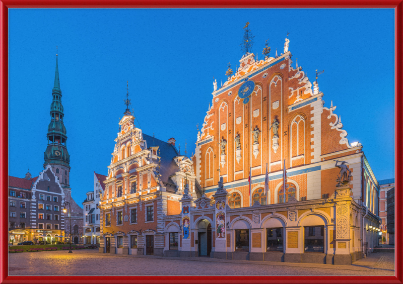 House of Blackheads and St. Peter's Church Tower, Riga, Latvia - Great Pictures Framed