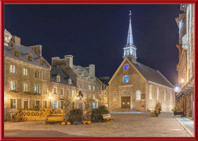 Place Royale at night, Vieux-Québec, Quebec ville, Canada - Great Pictures Framed