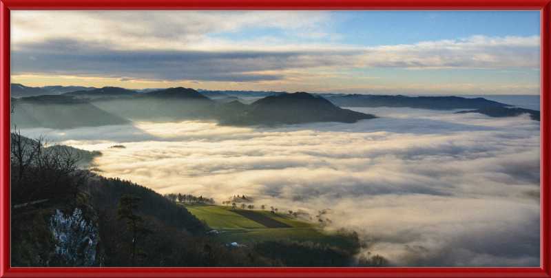 Foggy Blassenstein Erlauftal - Great Pictures Framed