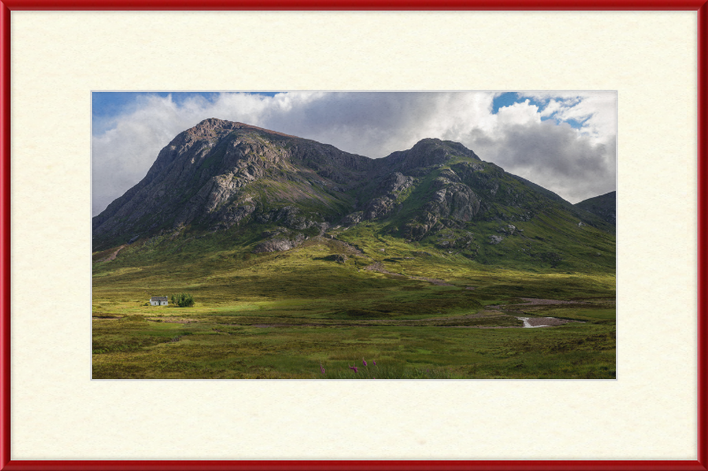 Lagangarbh Cottage with Buachaille Etive Mòr - Great Pictures Framed