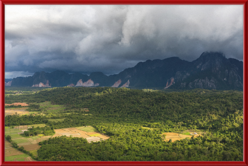 The Mountains and Paddy Fields in Vang Vieng, Laos - Great Pictures Framed