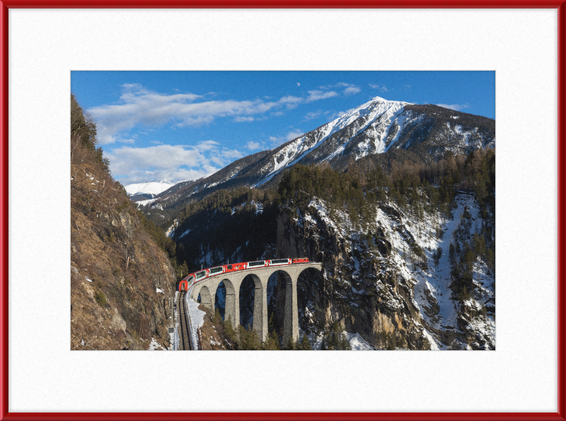 An Electric Train  on Landwasser Viaduct - Great Pictures Framed