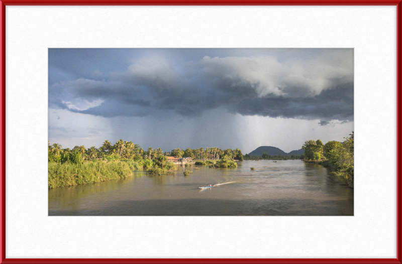 Stormy Mekong Sunset in Si Phan Don - Great Pictures Framed