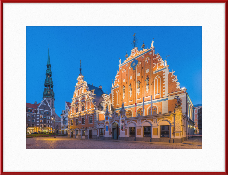 House of Blackheads and St. Peter's Church Tower, Riga, Latvia - Great Pictures Framed