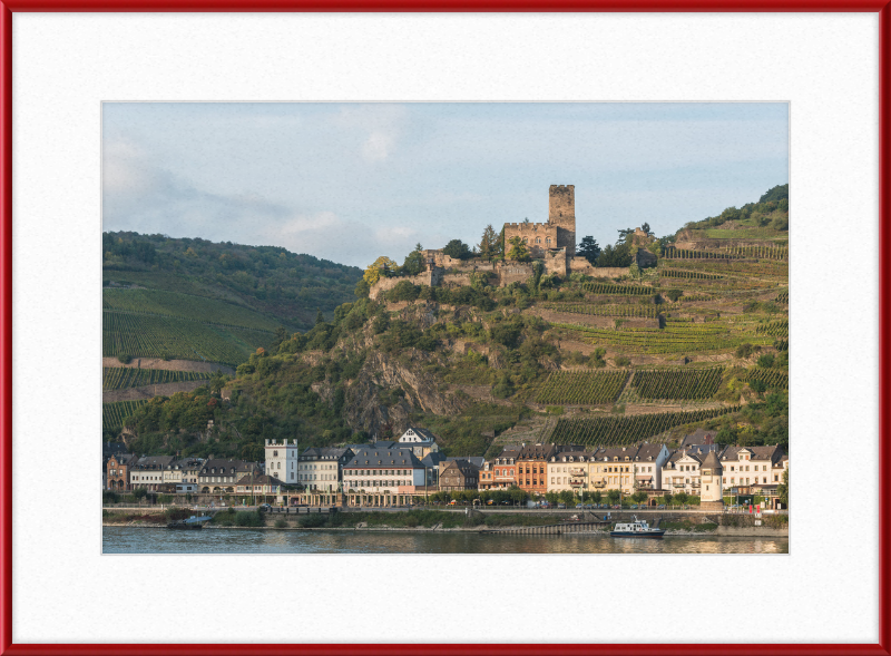 Kaub and Burg Gutenfels, Southwest view - Great Pictures Framed