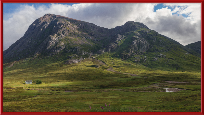 Lagangarbh Cottage with Buachaille Etive Mòr - Great Pictures Framed