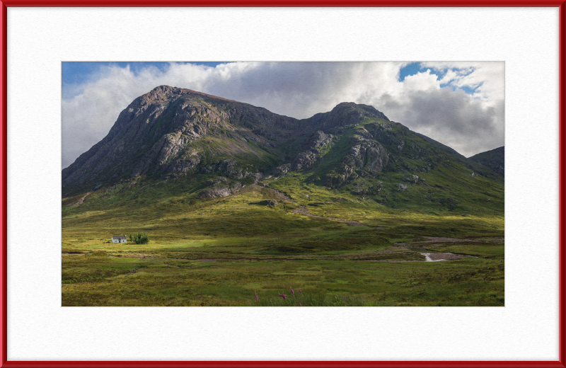 Lagangarbh Cottage with Buachaille Etive Mòr - Great Pictures Framed