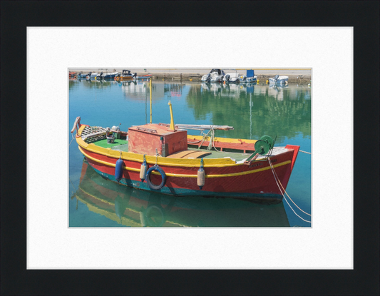 Colorful Boat in Nea Artaki, Euboea Greece - Great Pictures Framed