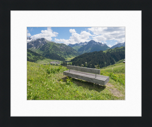 Lech - Bürstegg - Sitzbank - Great Pictures Framed