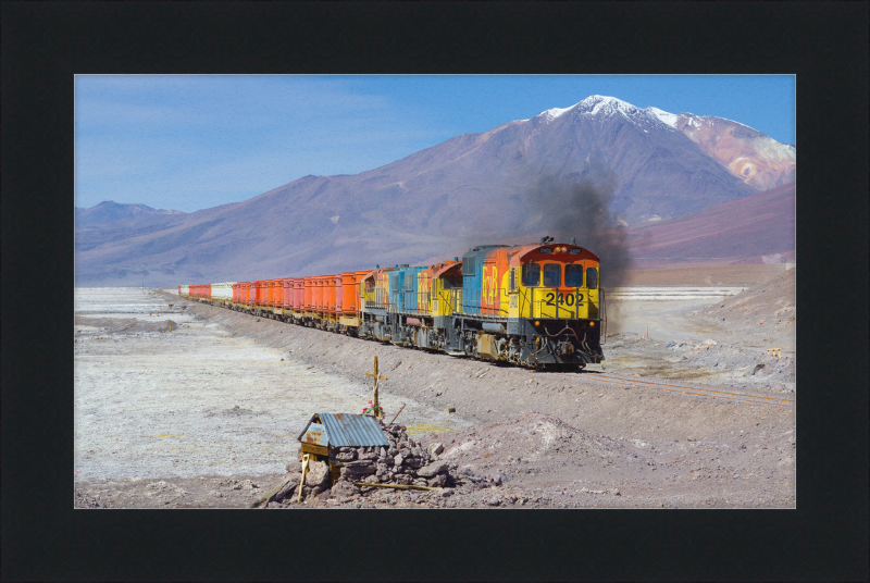 Colorful Locomotives Cross the Chilean Salt Flats - Great Pictures Framed