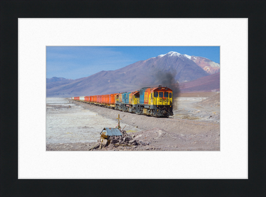 Colorful Locomotives Cross the Chilean Salt Flats - Great Pictures Framed