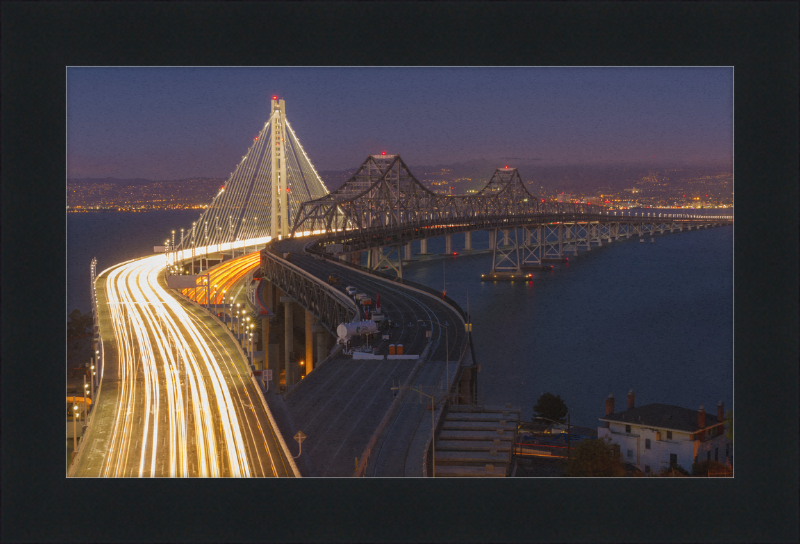 San Francisco - Oakland Bay Bridge - New and Old bridges - Great Pictures Framed