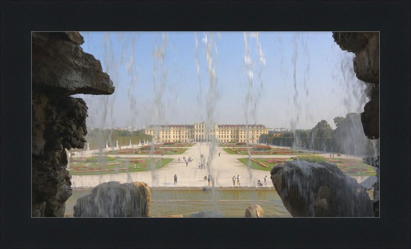 Schoenbrunn Palace as seen from Neptune Fountain - Great Pictures Framed