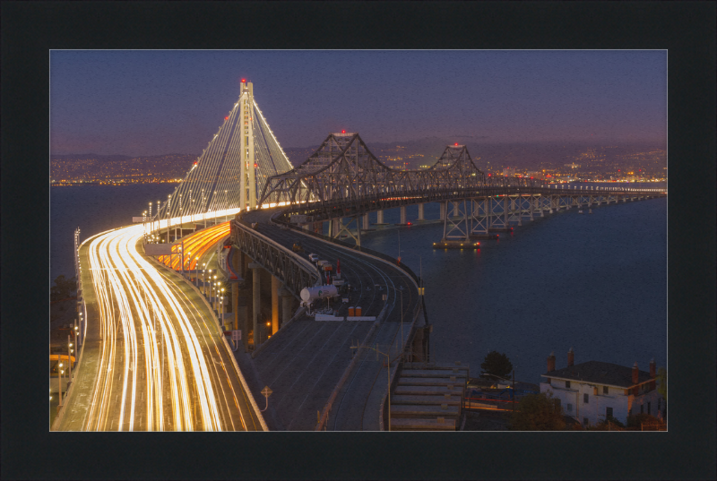 San Francisco - Oakland Bay Bridge - New and Old bridges - Great Pictures Framed