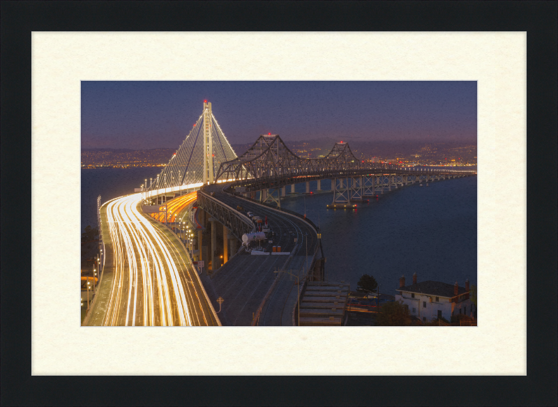 San Francisco - Oakland Bay Bridge - New and Old bridges - Great Pictures Framed