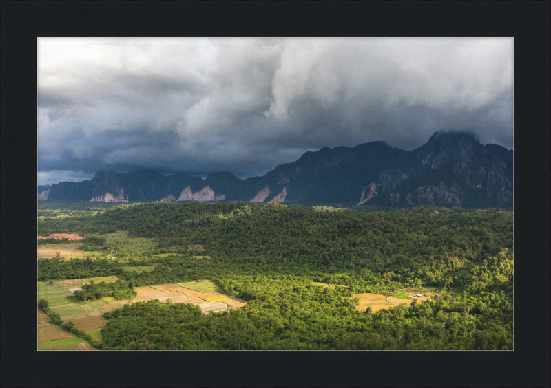 The Mountains and Paddy Fields in Vang Vieng, Laos - Great Pictures Framed