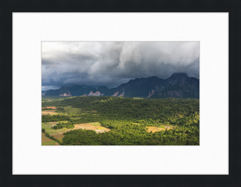 The Mountains and Paddy Fields in Vang Vieng, Laos - Great Pictures Framed