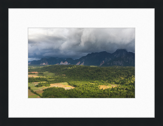 The Mountains and Paddy Fields in Vang Vieng, Laos - Great Pictures Framed