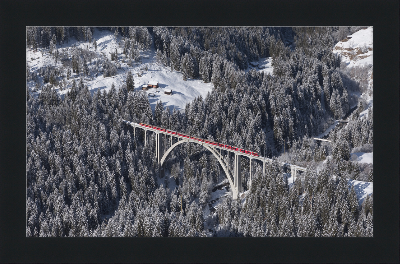 Allegra Crosses the Langwieser Viaduct from Rongg - Great Pictures Framed