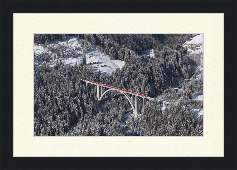 Allegra Crosses the Langwieser Viaduct from Rongg - Great Pictures Framed