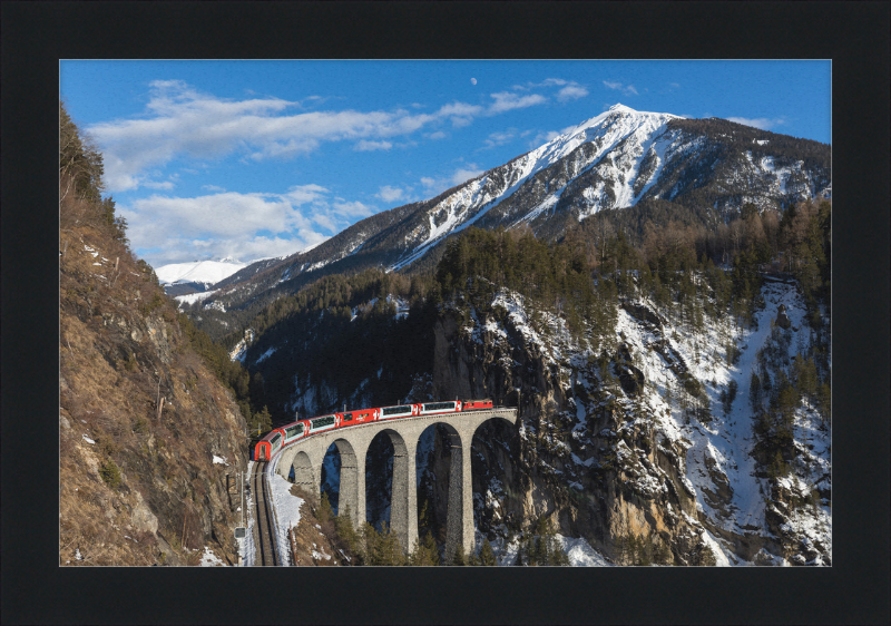 An Electric Train  on Landwasser Viaduct - Great Pictures Framed