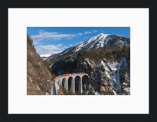 An Electric Train  on Landwasser Viaduct - Great Pictures Framed
