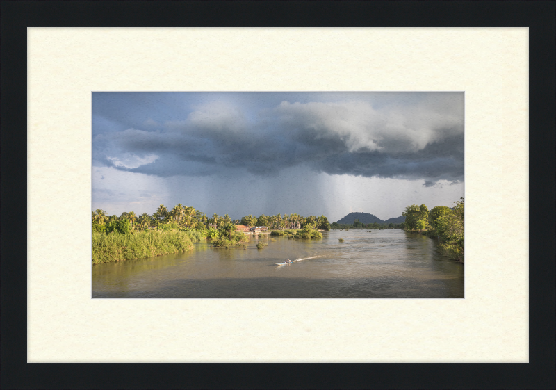 Stormy Mekong Sunset in Si Phan Don - Great Pictures Framed